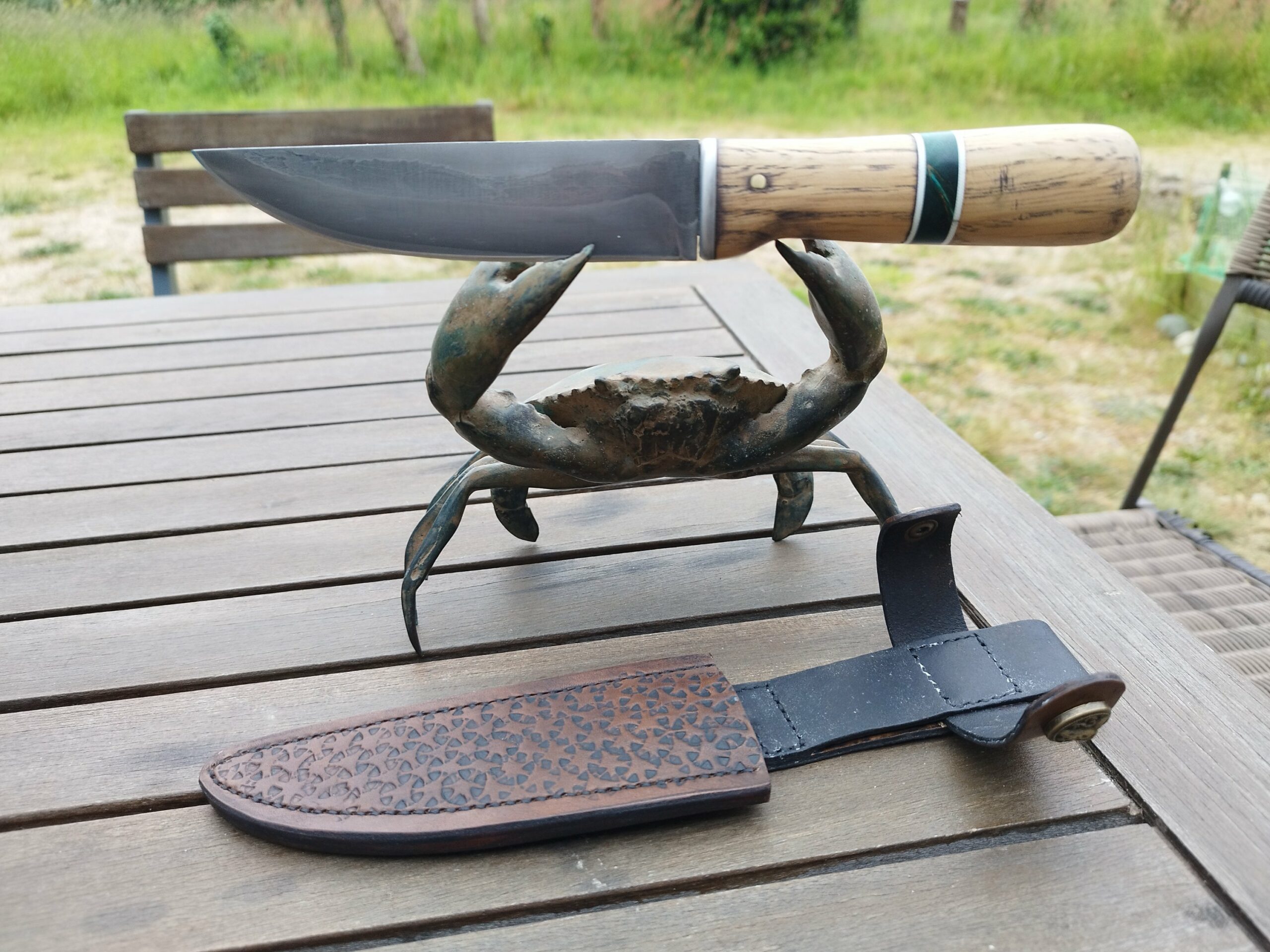 Couteau De Collection Fait Main 'Gentilhomme Pèlerin' - Coutellerie I.D.F - Forgé Unique - Poignée Bois - France